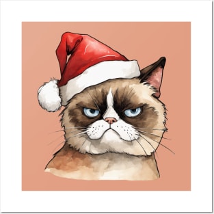 Angry Christmas Cat - Meowy Christmas Cat Posters and Art